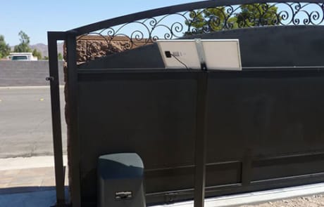solid iron driveway security gate powered by solar