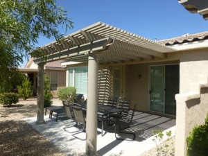 Pergola Patio Cover Metal Beige Finish Landscaping